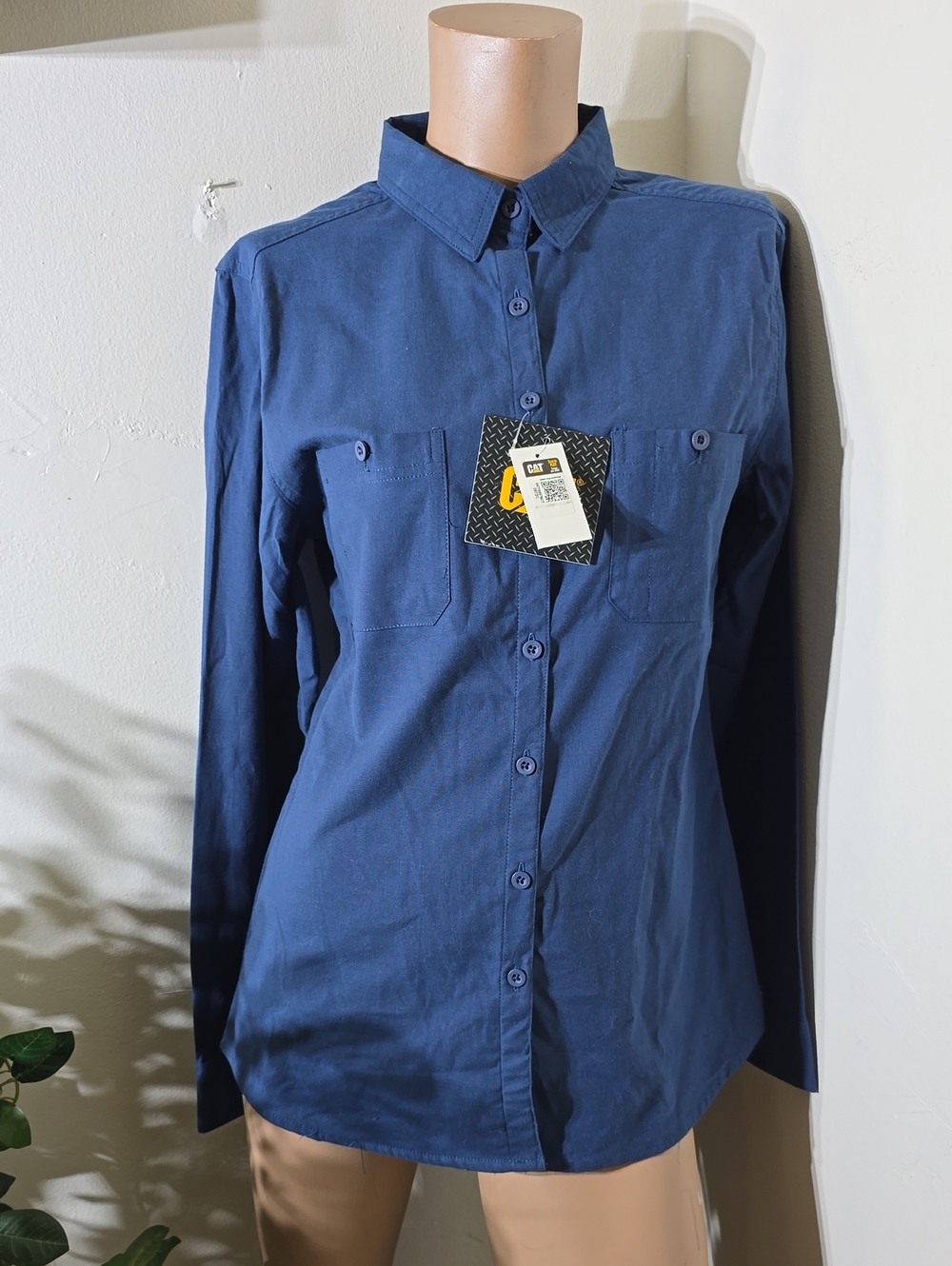 CAT Workwear Women's Navy Button-Down Utility Shirt
